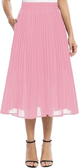 Pink Pleated Midi Skirt image 2